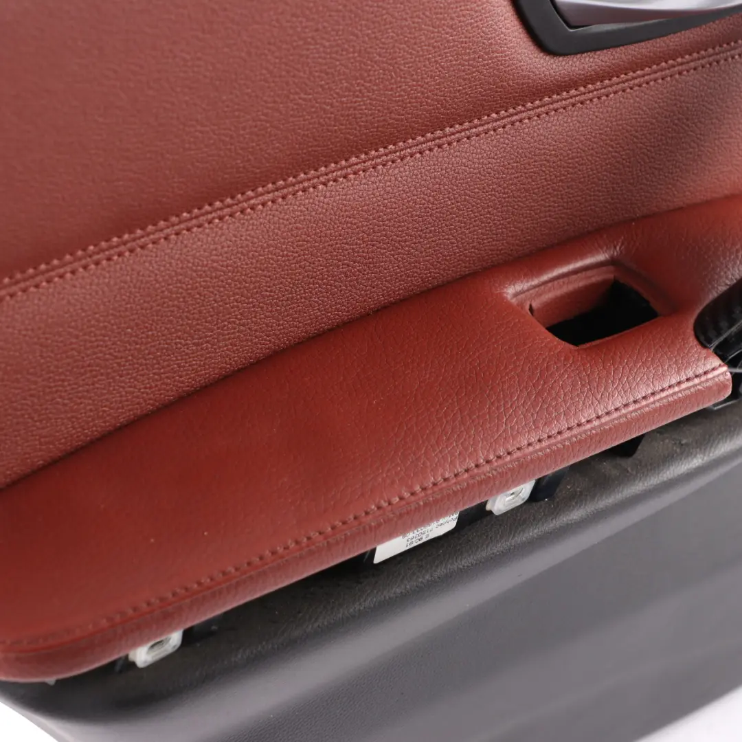 BMW E90 LCI Door Card Rear Left Panel Leather Dakota Red Brown 9167915