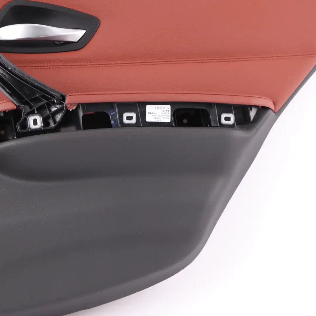 BMW E90 LCI Door Card Rear Right Panel O/S Leather Dakota Red Brown 9167916