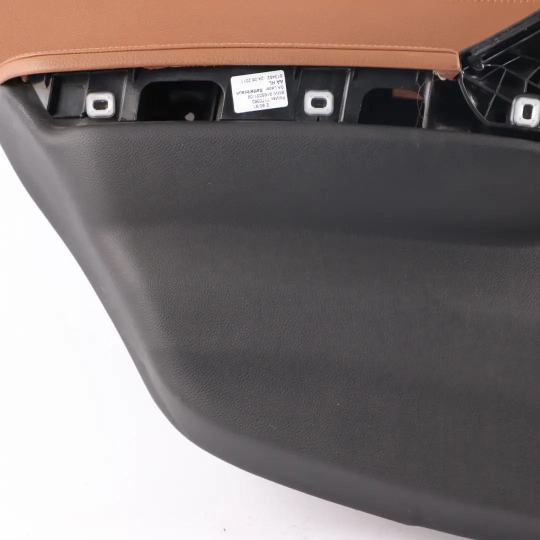 BMW E91 LCI Door Card Lining Rear Left N/S Leather Dakota Saddle Brown