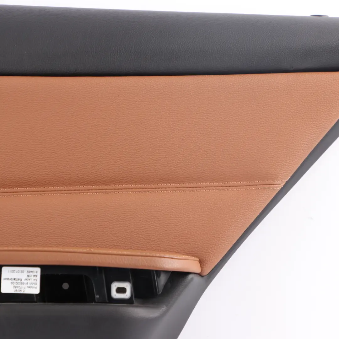 BMW E91 LCI Door Card Lining Rear Right O/S Leather Dakota Saddle Brown