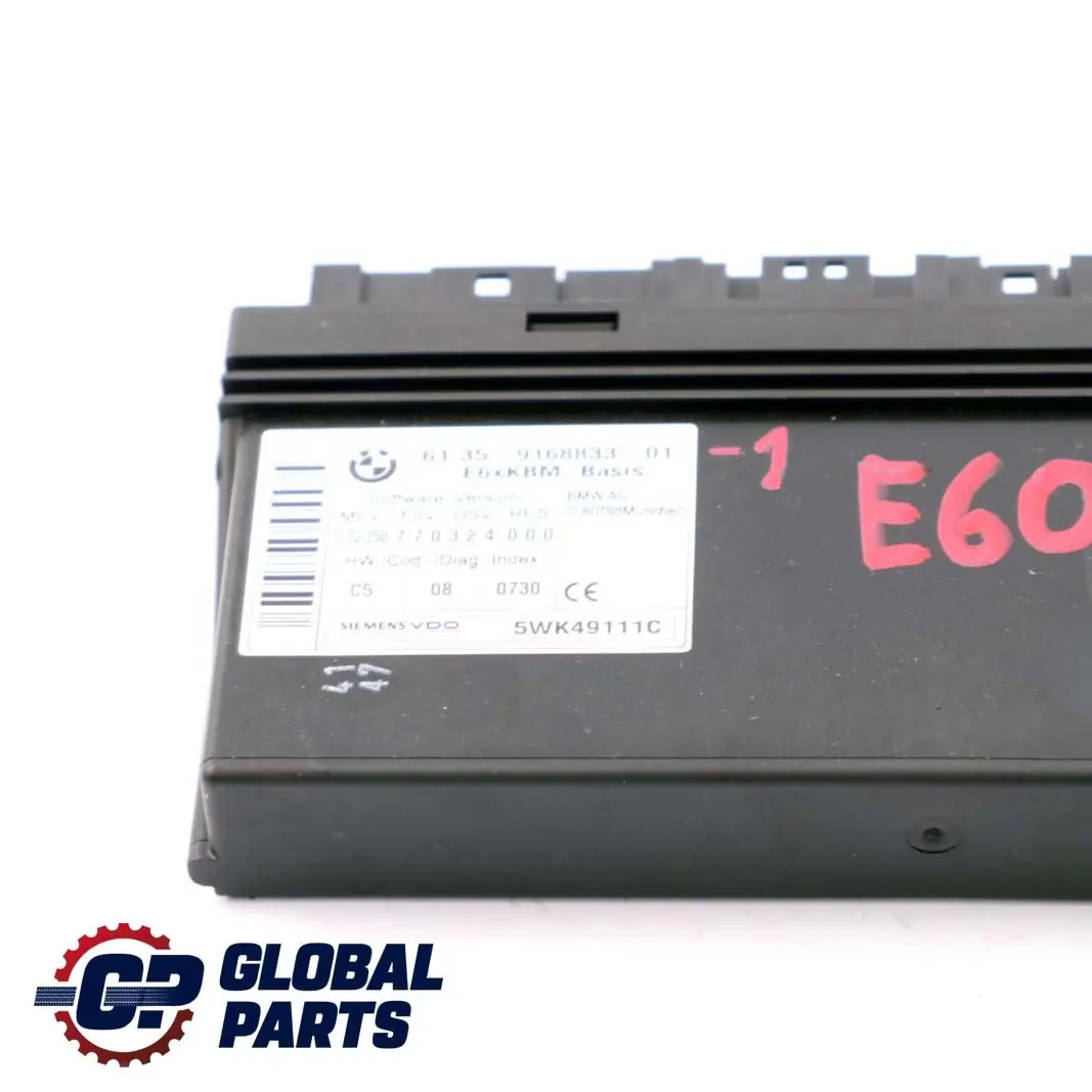 BMW 5 E60 LCI ECU Unidad módulo de control de la carrocería KBM Basis 9168833