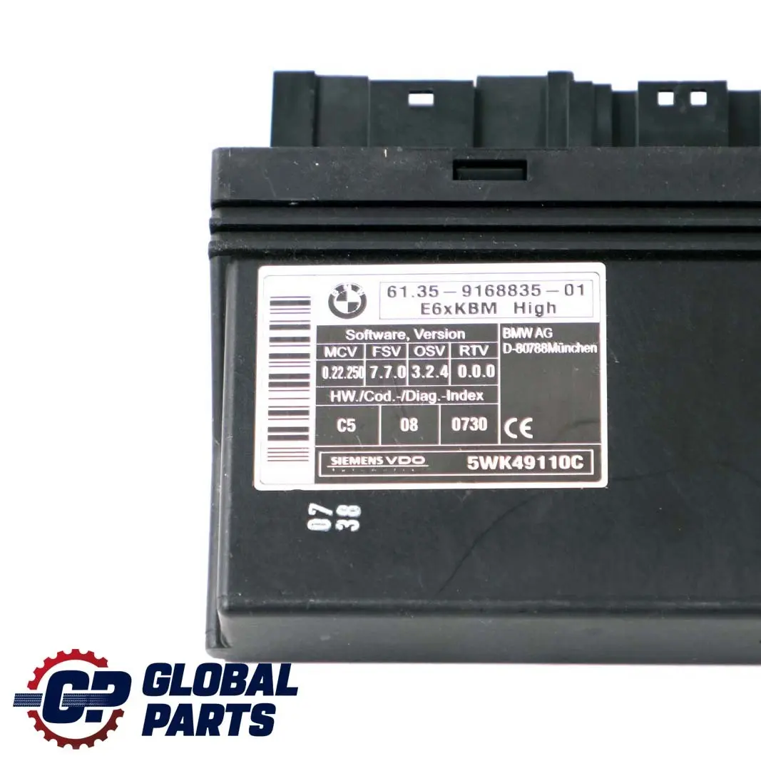 BMW E61 Touring Carrocería Control Módulo ECU Unidad KBM Alta 9168835