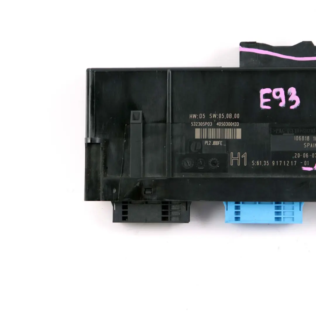 BMW E93 ECU Body Control Module H1 PL2 JBBFE Junction Box 9171217