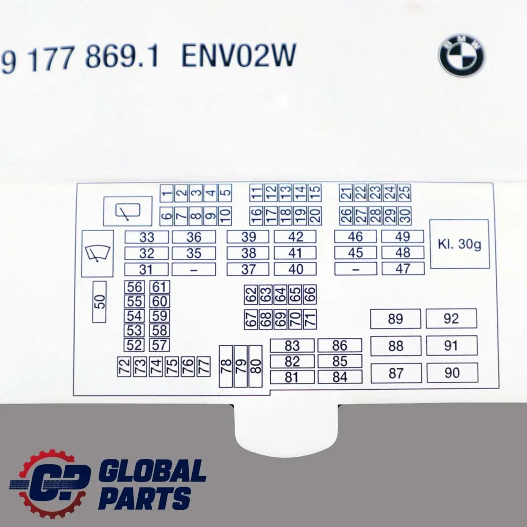 BMW E81 E82 E87 E88 E90 E92 E93 LCI M3 Mapa Fusibles Agrupación 9177869