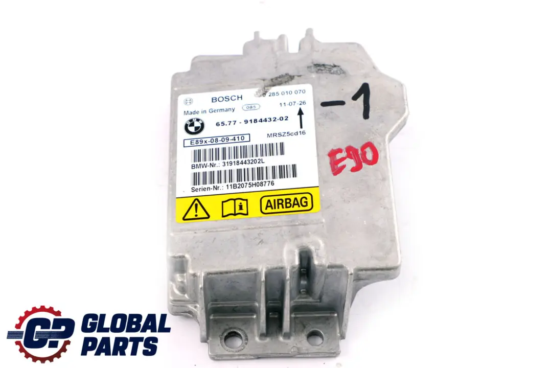 BMW E81 E87 E90 E91 Unidad De Control Airbag ECU NO CRASH DATA 9184432