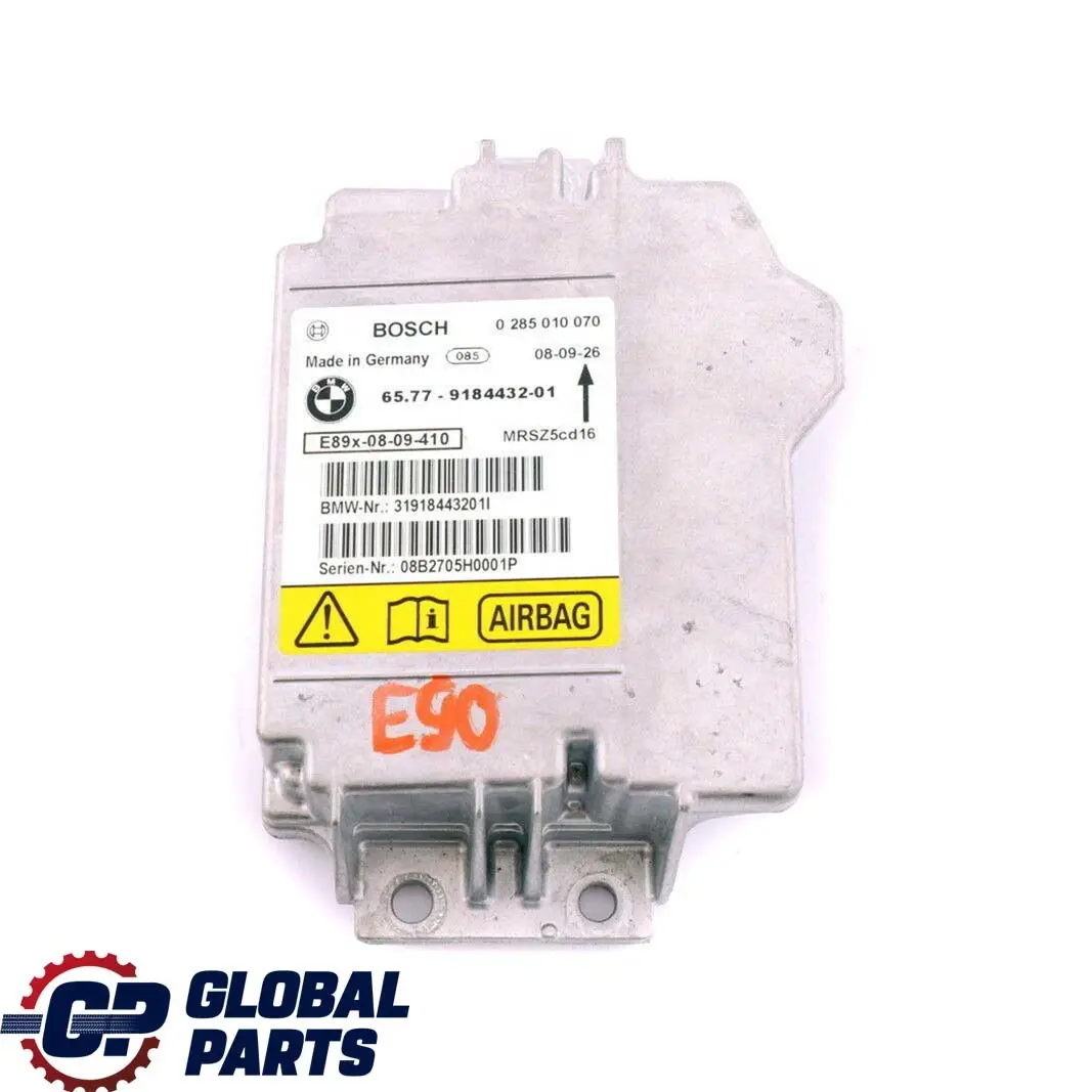 BMW E81 E87 E90 E91 Unidad De Control Airbag ECU NO CRASH DATA 9184432