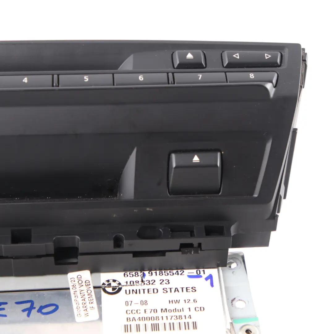 BMW X5 Series E70 CCC Professional Radio CD Player Navigation Unit 9185542