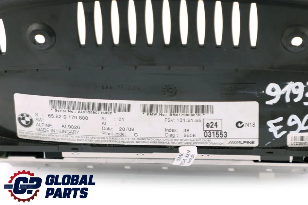 Monitor De Tablero BMW E60 E63 E90 E91 LCI Pantalla De Tablero 6,5" 9193758
