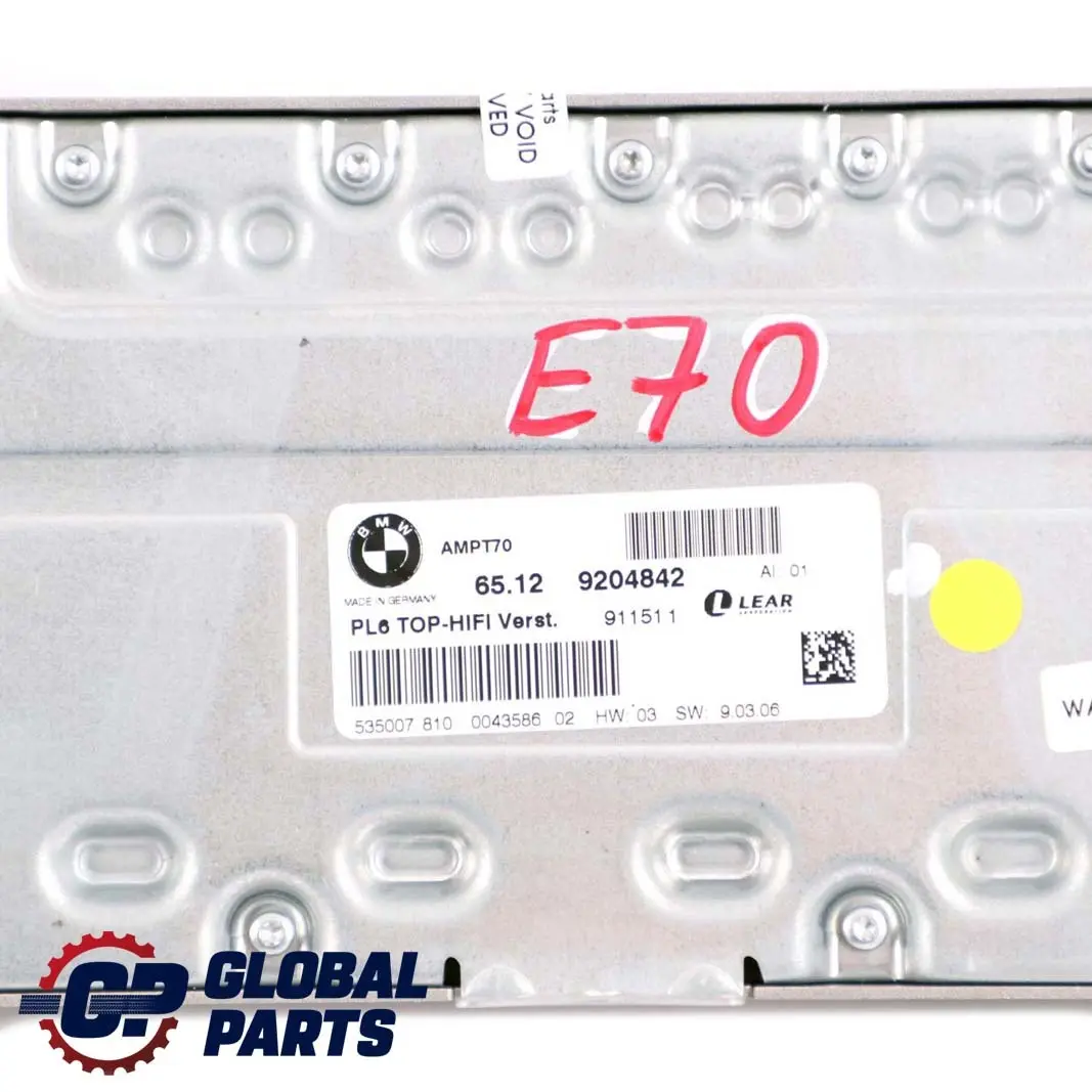 BMW X5 E70 Sistema de audio individual Amplificador Top-hifi Lear PL5 9204842