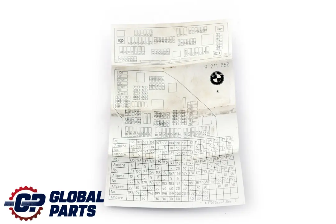 BMW 5 Series F10 F11 Key Map Fuse Grouping 9211868