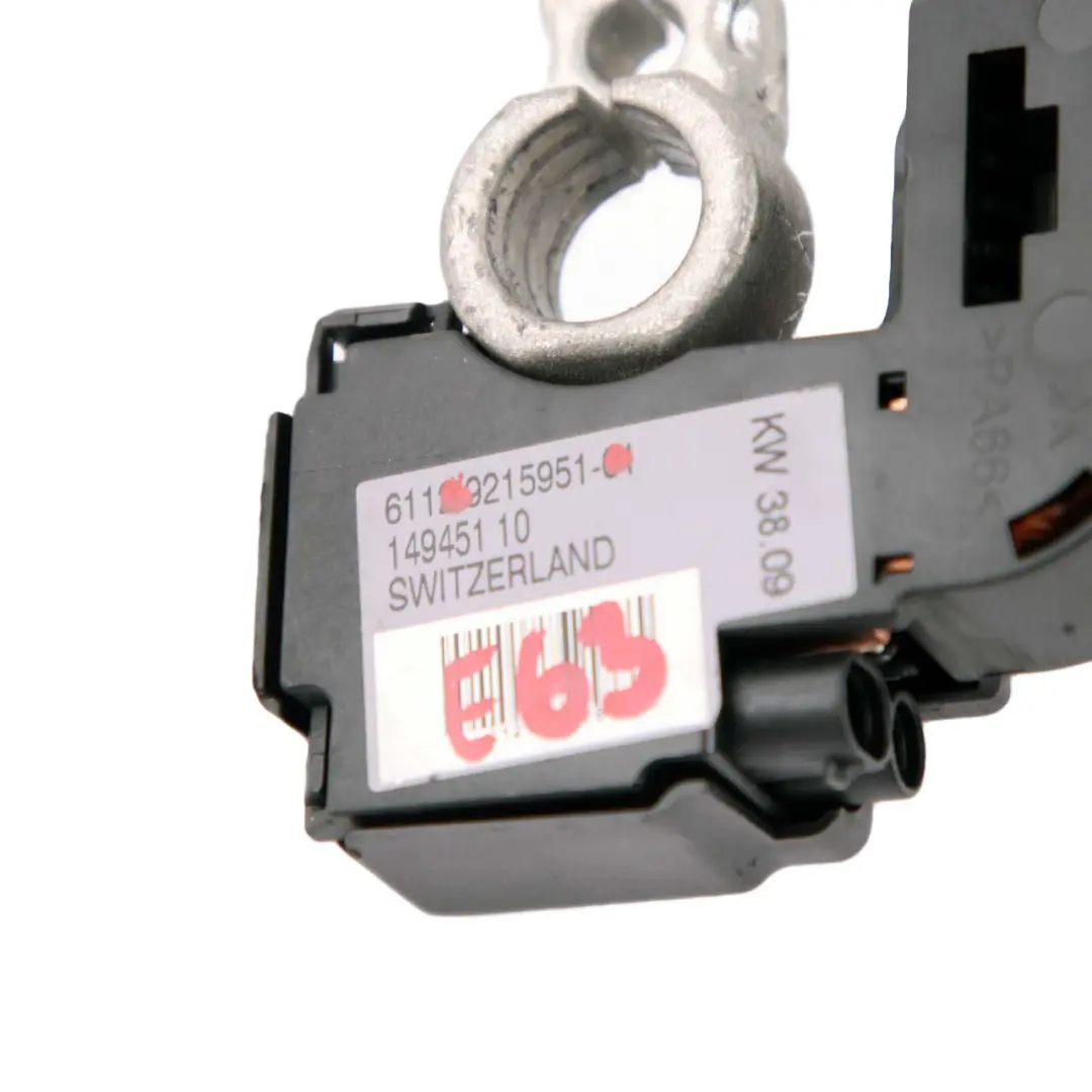 BMW 6 Series E63 E64 Negative Battery Cable Minus Pole IBS Control Unit 9215951