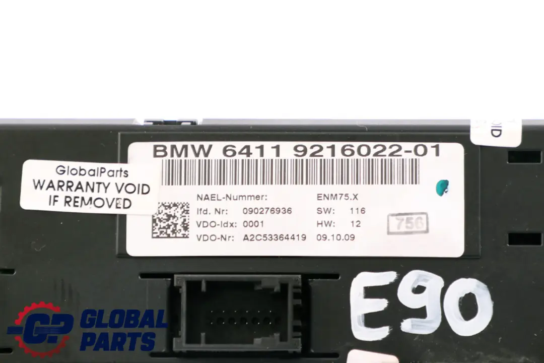 BMW E87 E90 LCI E91 E92 Interruptor De control del aire acondicionado 9216022