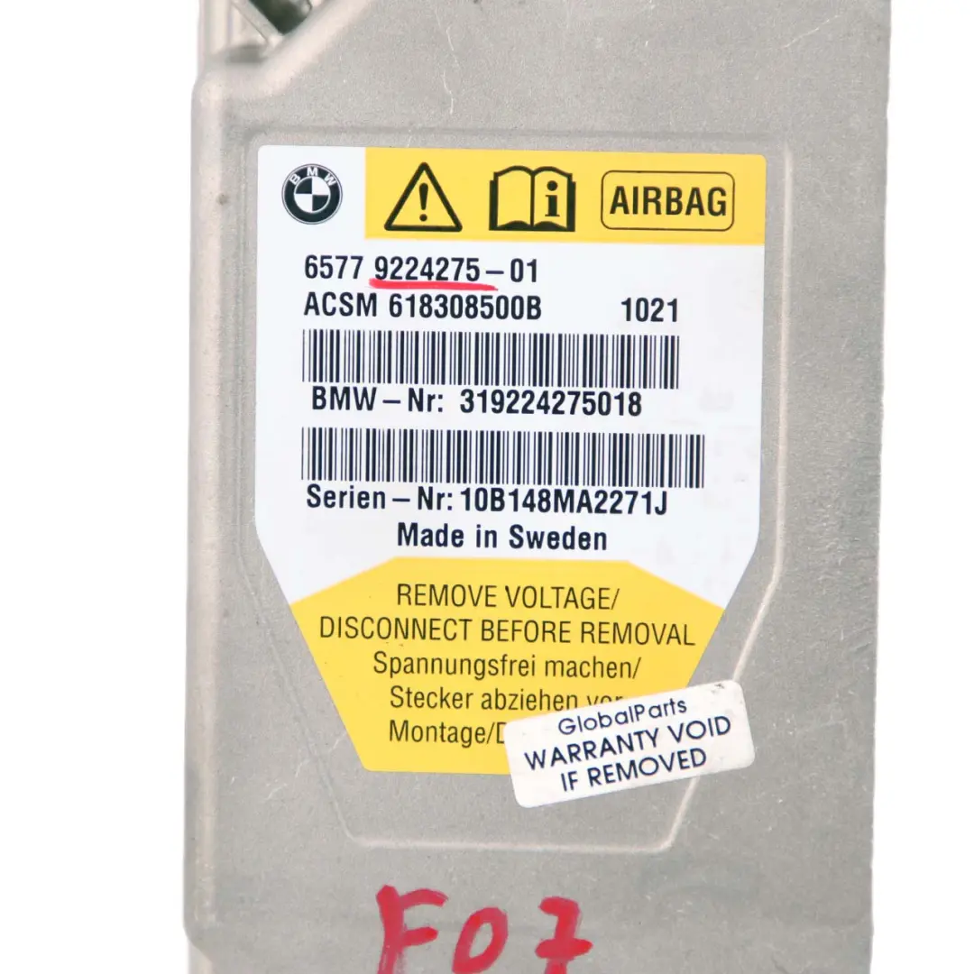 BMW F01 F02 F07 GT Unidad Control Módulo Aire ECU 9224275