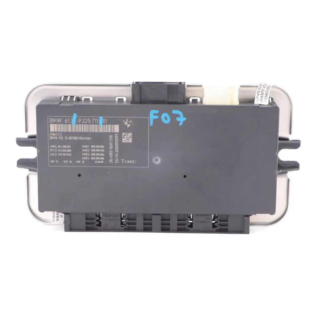 BMW F07 GT Footwell Light Module Control Unit ECU FRM3 9225711