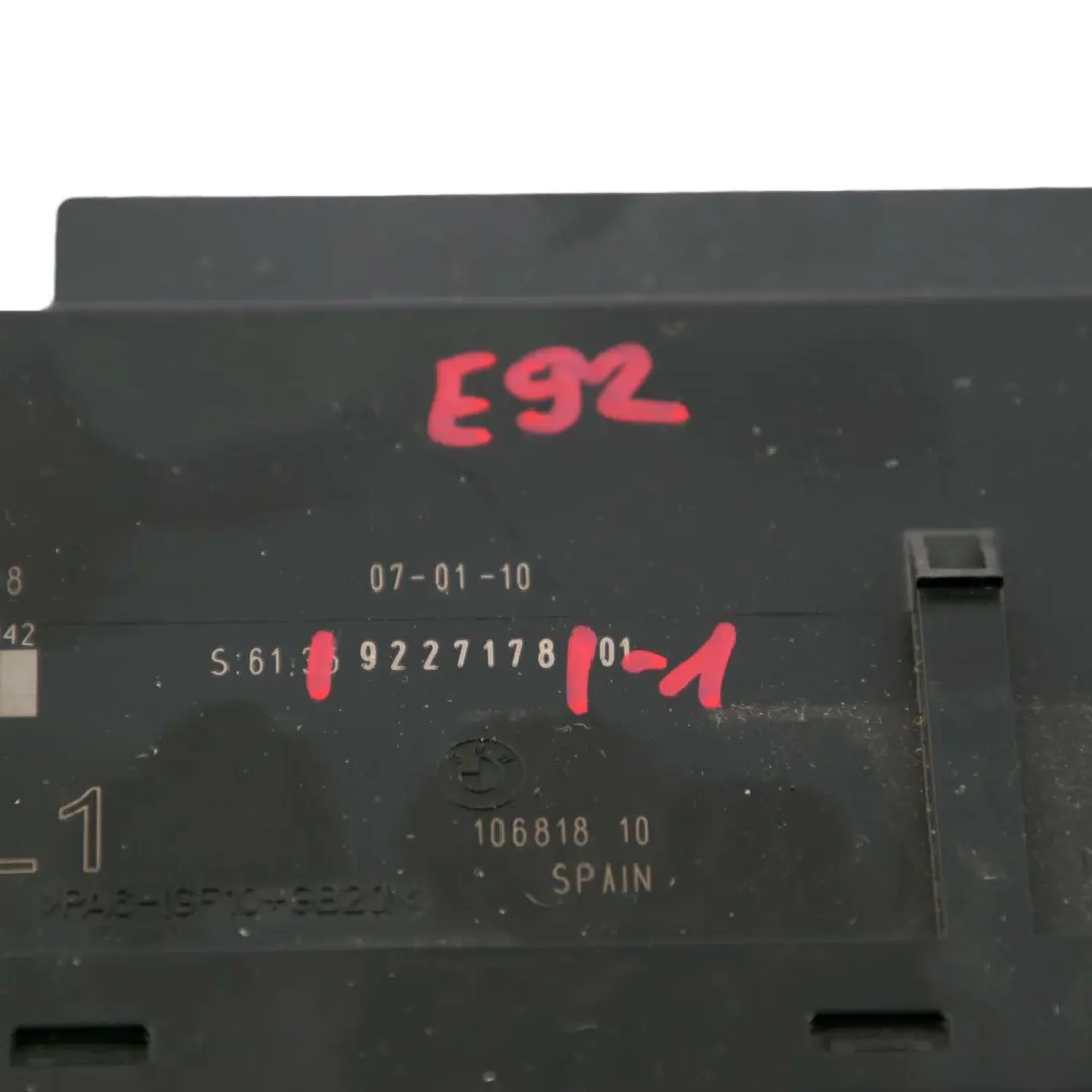 BMW E92 ECU Body Control Modul Abzweigdose L1 PL2RR JBBFE 9227178