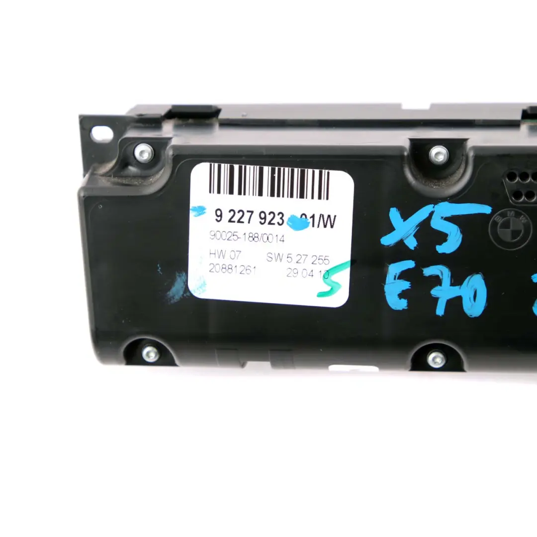 BMW X5 E70 Air Conditioning Automatic Switch Control Unit Module High 9227923