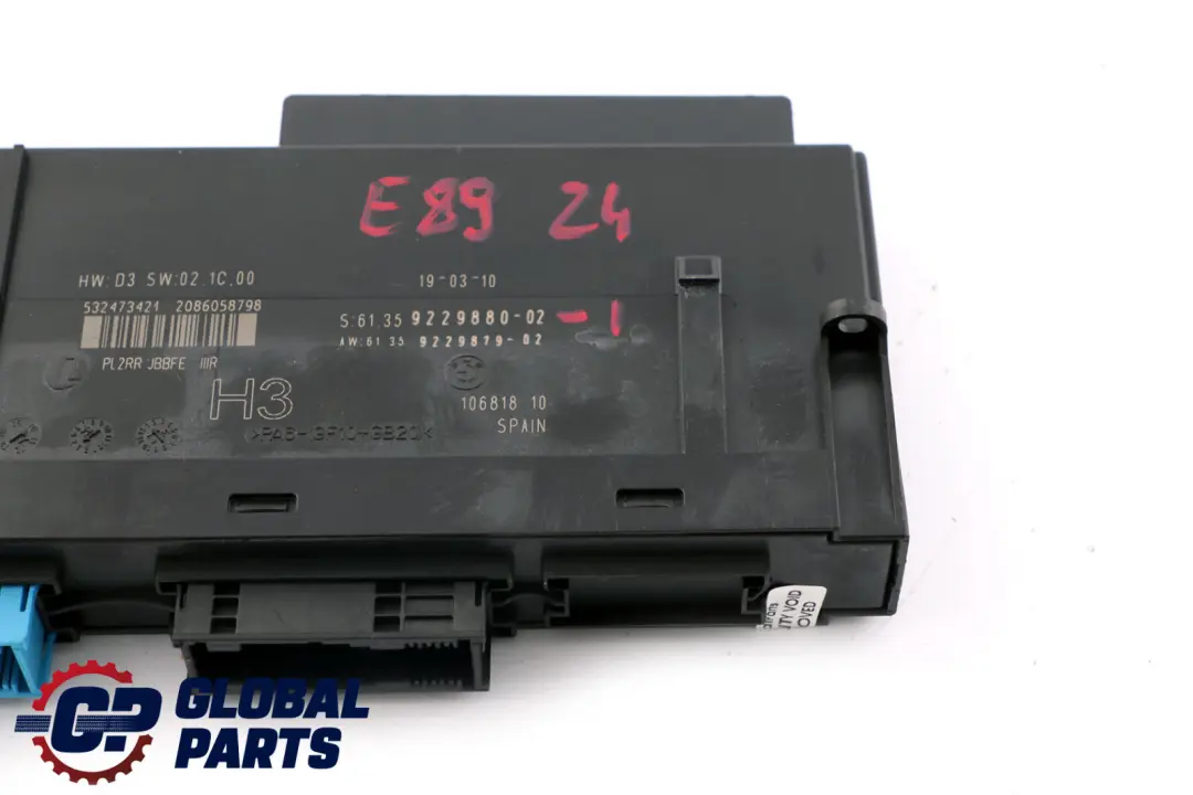 BMW Z4 E89 Body Control Module H3 Junction Box ECU  9229880