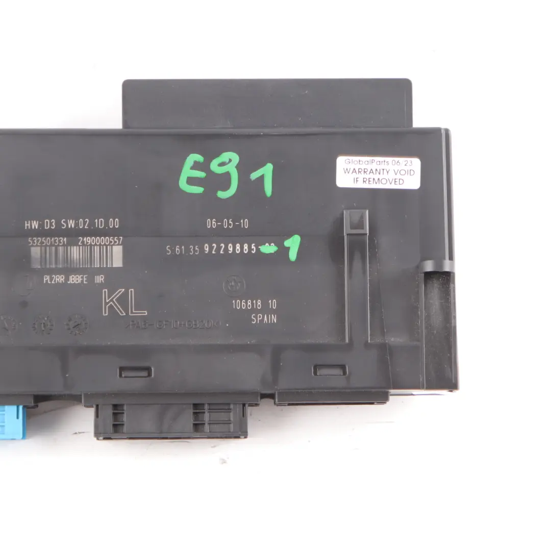 BMW E91 Touring Body Control Module Unit Junction Box KL PL2RR JBBFE 9229885