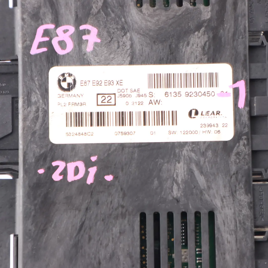 BMW E87 Footwell Light Control Unit Module ECU Lear FRM3R PL2 9230450