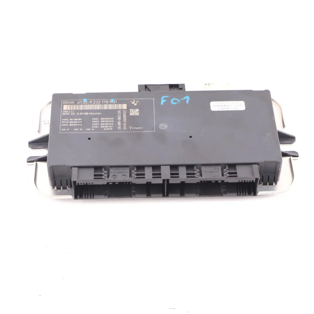 BMW F01 Fotwell Compartment Module Light Control Unit FRM III Temic 9232178