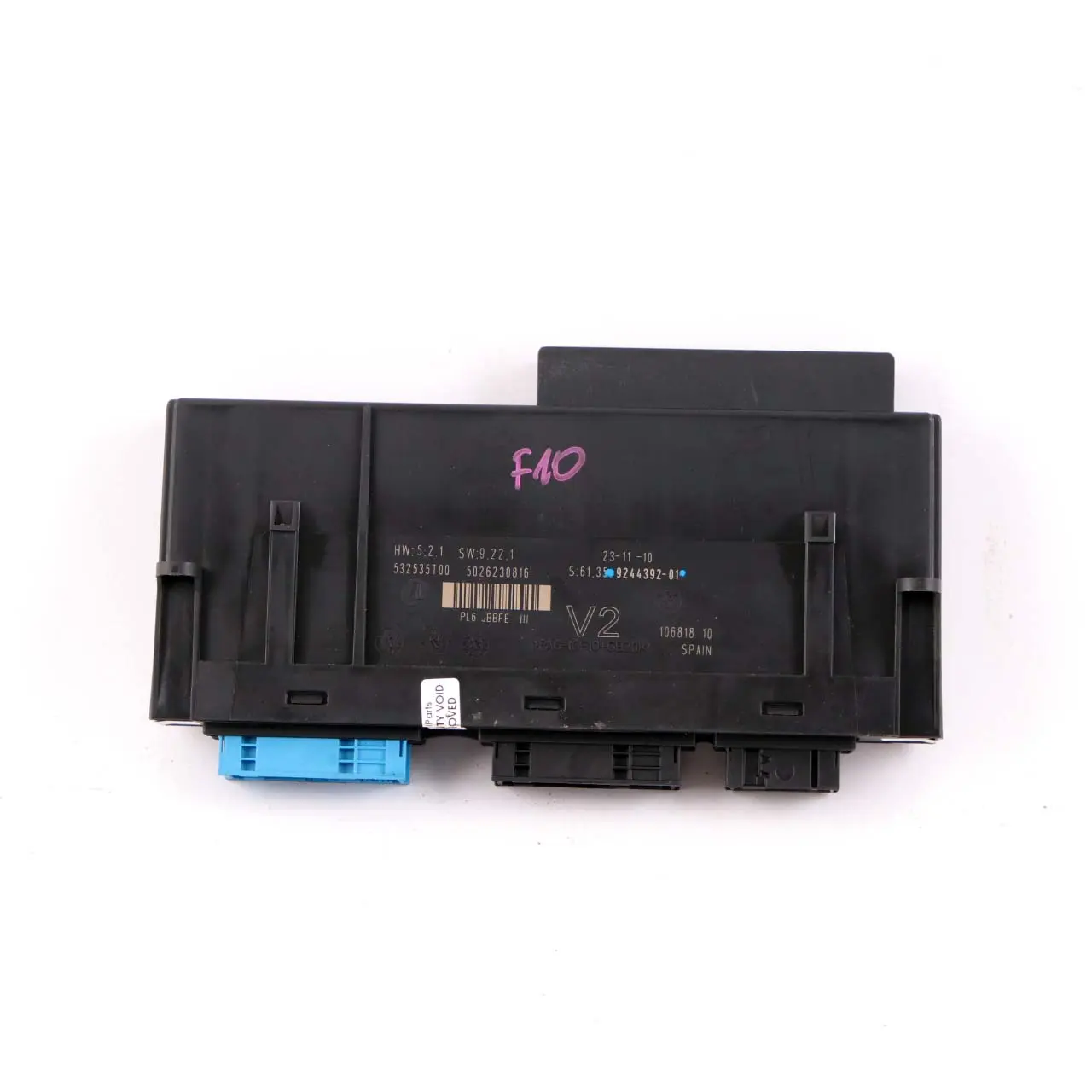 BMW F10 ECU Módulo Control Cuerpo V2 PL6 JBBFE III Caja De Conexiones 9244392