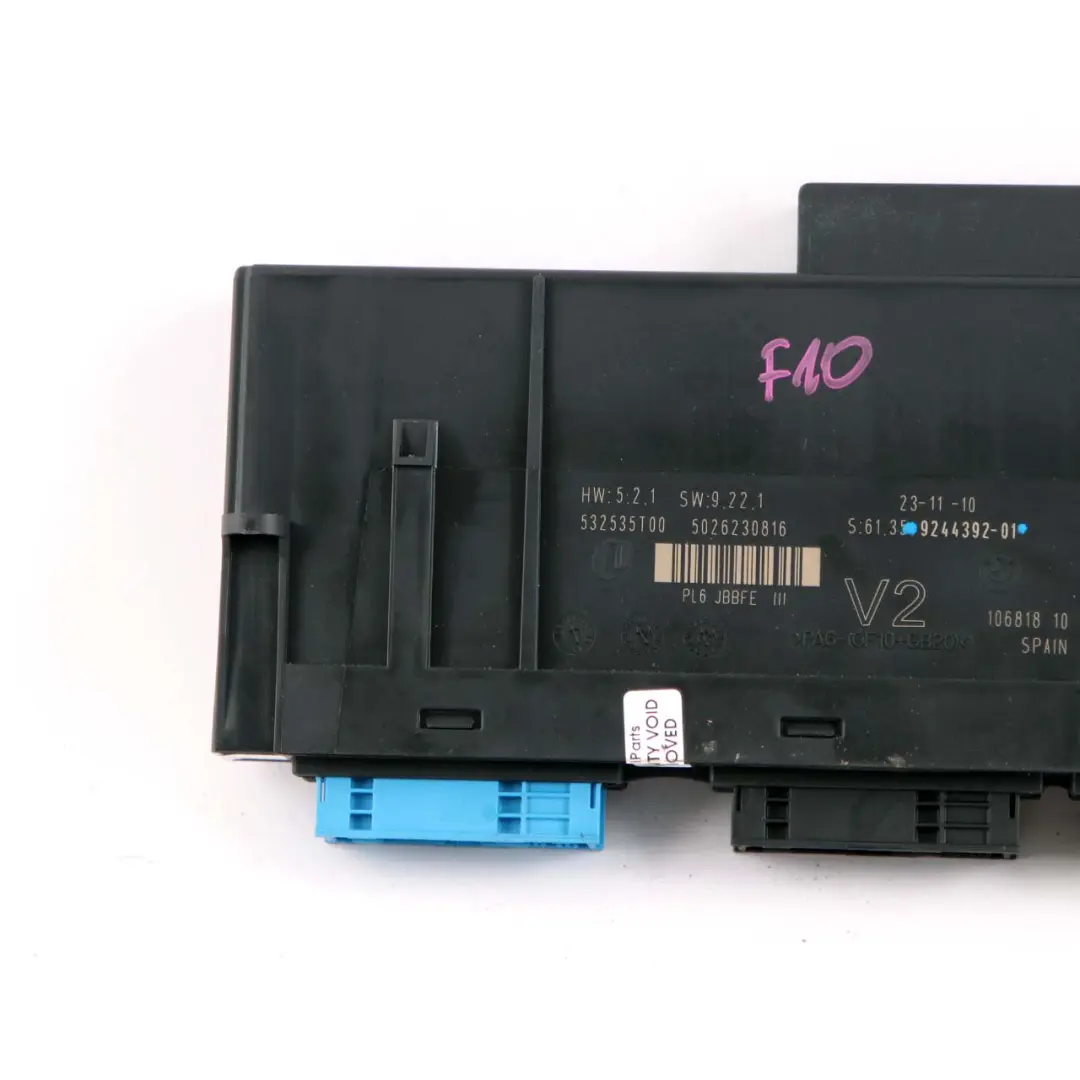 BMW F10 ECU Módulo Control Cuerpo V2 PL6 JBBFE III Caja De Conexiones 9244392