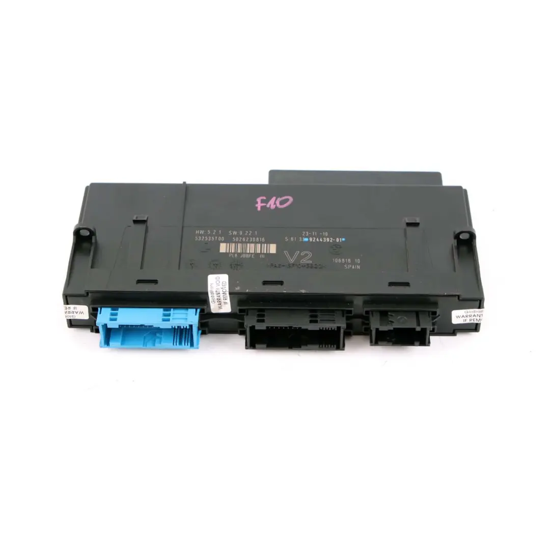 BMW F10 ECU Módulo Control Cuerpo V2 PL6 JBBFE III Caja De Conexiones 9244392