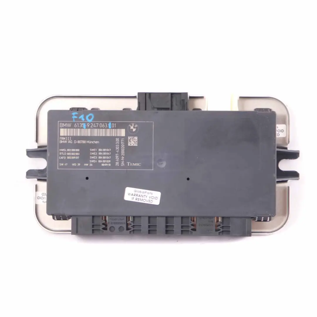 BMW F10 Light Control Footwell Module ECU Unit FRM3 9247063