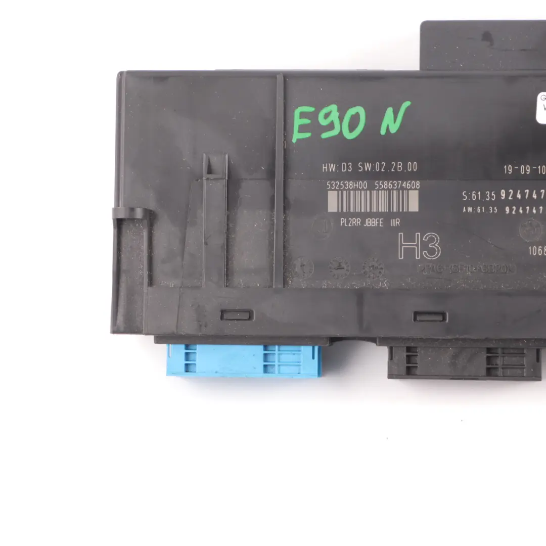 BMW E90 LCI ECU Body Control Module H3 Junction Box PL2RR JBBFE IIIR 9247474