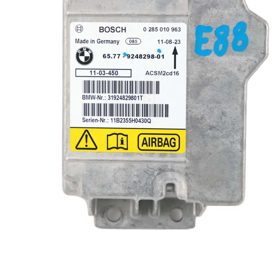 BMW E88 E93 LCI Moduł Sensor Sterownik Poduszek Powietrznych Airbag 9248298