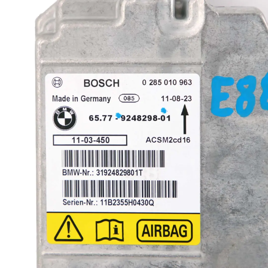 BMW E88 E93 LCI Moduł Sensor Sterownik Poduszek Powietrznych Airbag 9248298