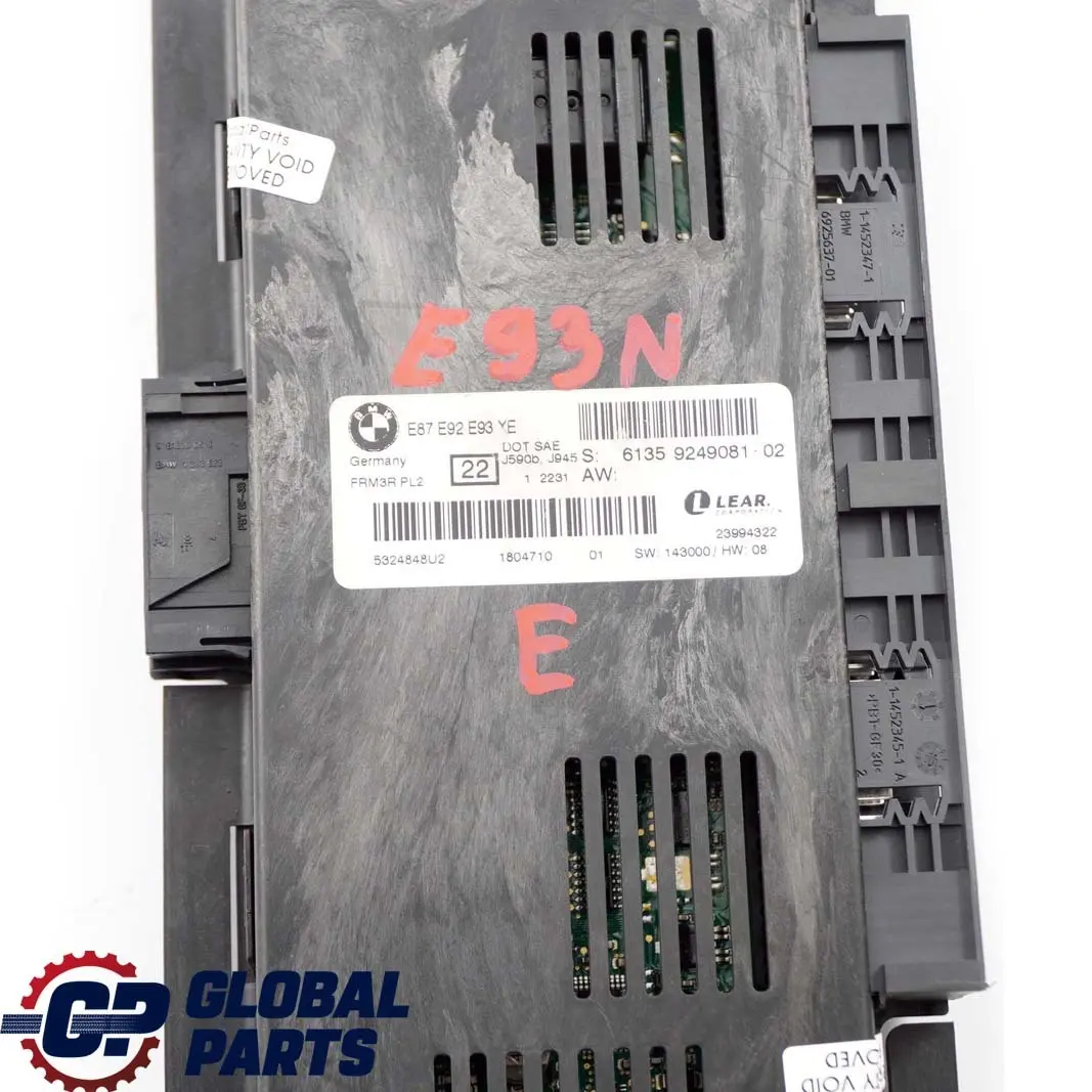 BMW E93 Footwell Light Control Module FRM3R PL2 Lear 9249081