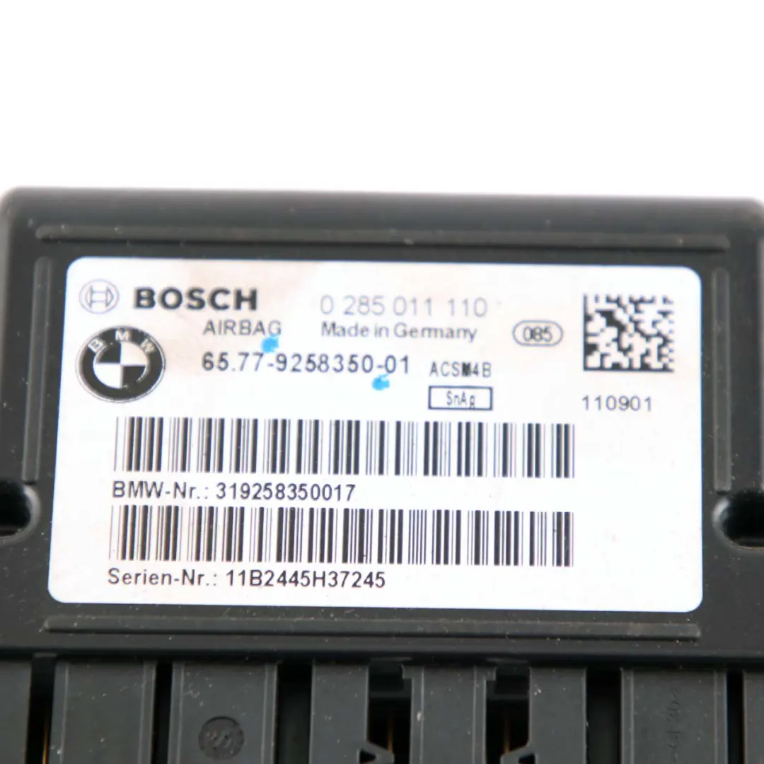 BMW F20 F21 F22 F30 F31 F32 Control Unit Airbag Ecu 9258350