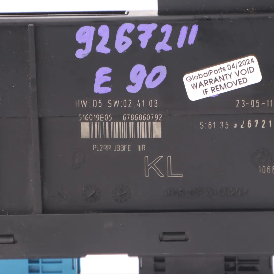 BMW E90 Body Control Module Junction Box PL2RR JBBFE IIIR ECU 9267211
