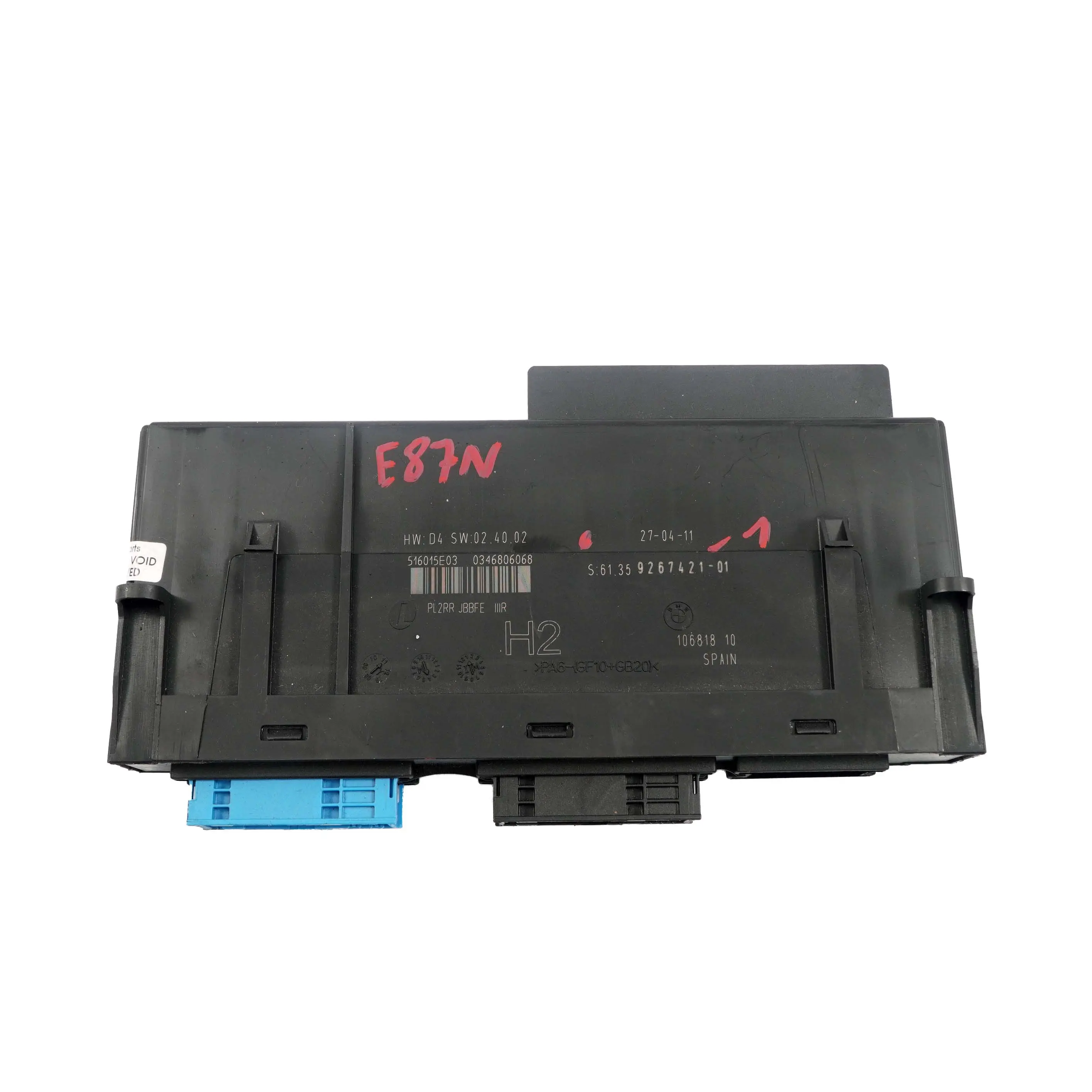 BMW E87 LCI ECU Modulo Control Cuerpo Caja Conexiones PL2RR JBBFE IIIR 9267421