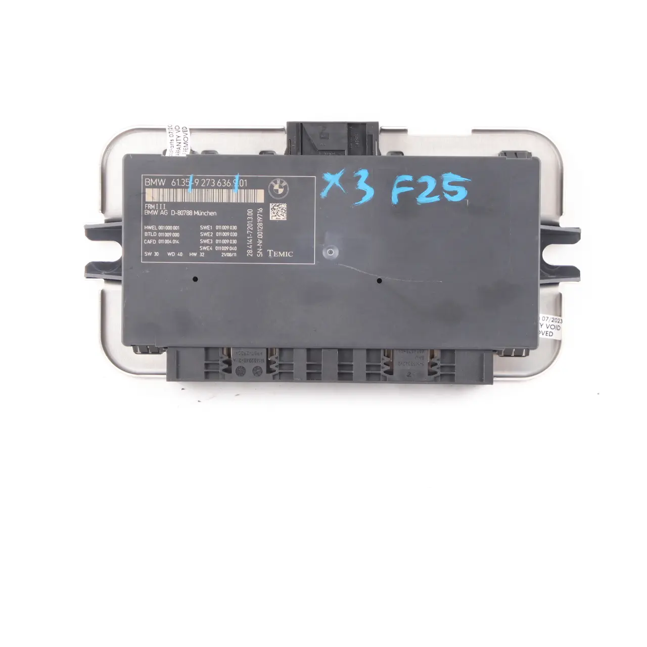 BMW F25 Footwell Light Control Module ECU Unit FRM3 III TEMIC 9273636