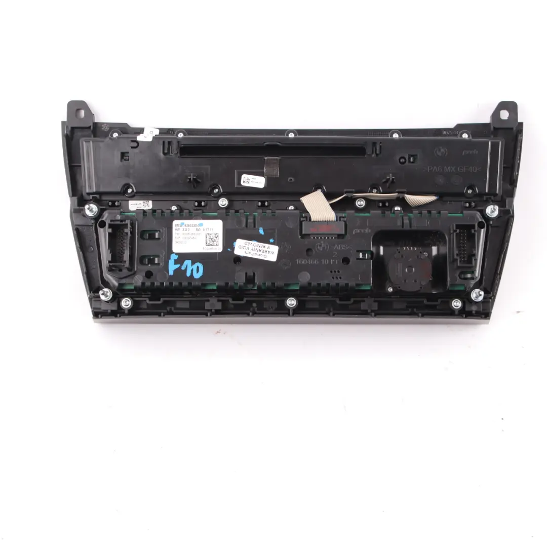 BMW F10 F11 Switch Panel Radio Air Conditioning Control Panel Black 9285330