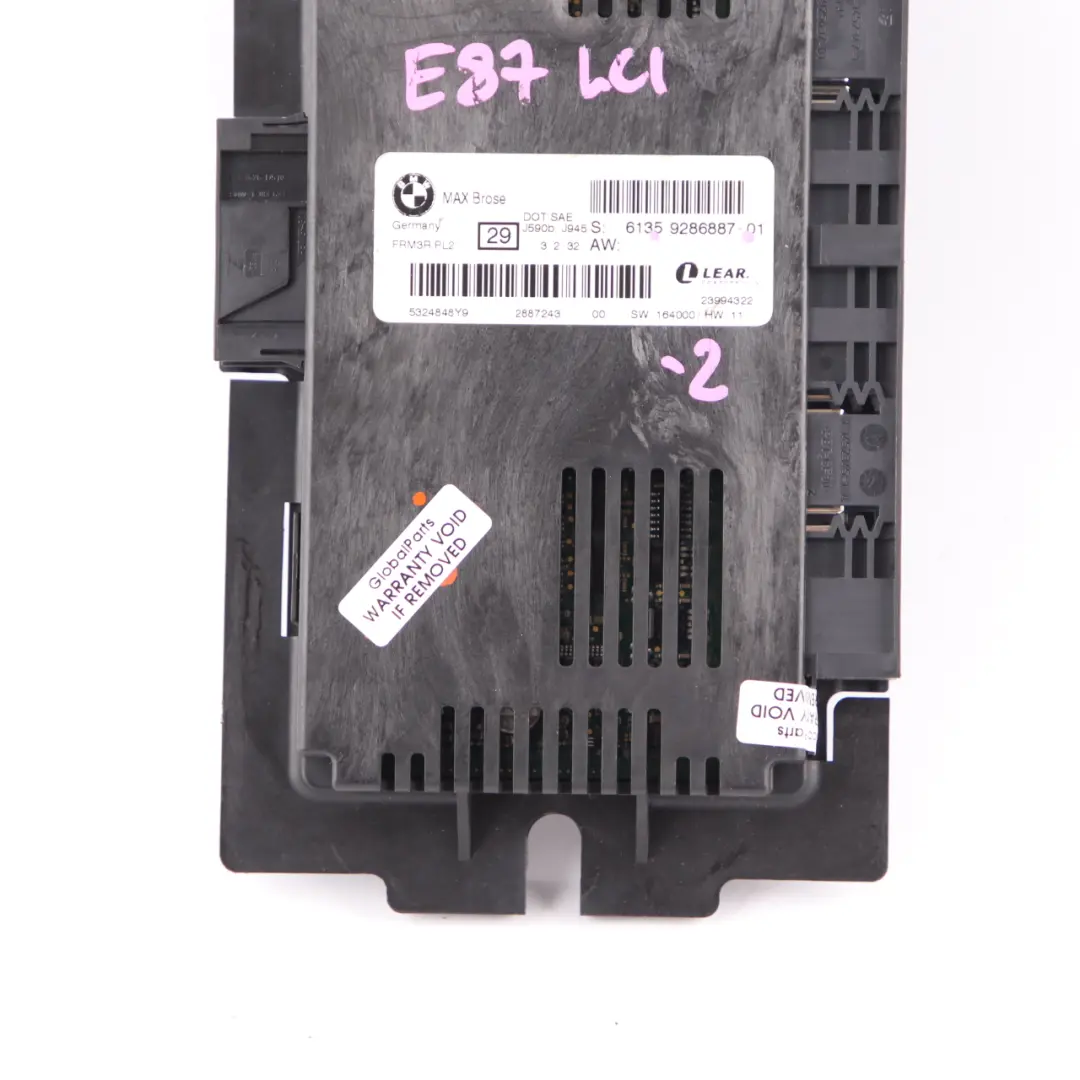 BMW E87 LCI Footwell Light Module Control Unit ECU Lear FRM3R PL2 9286887