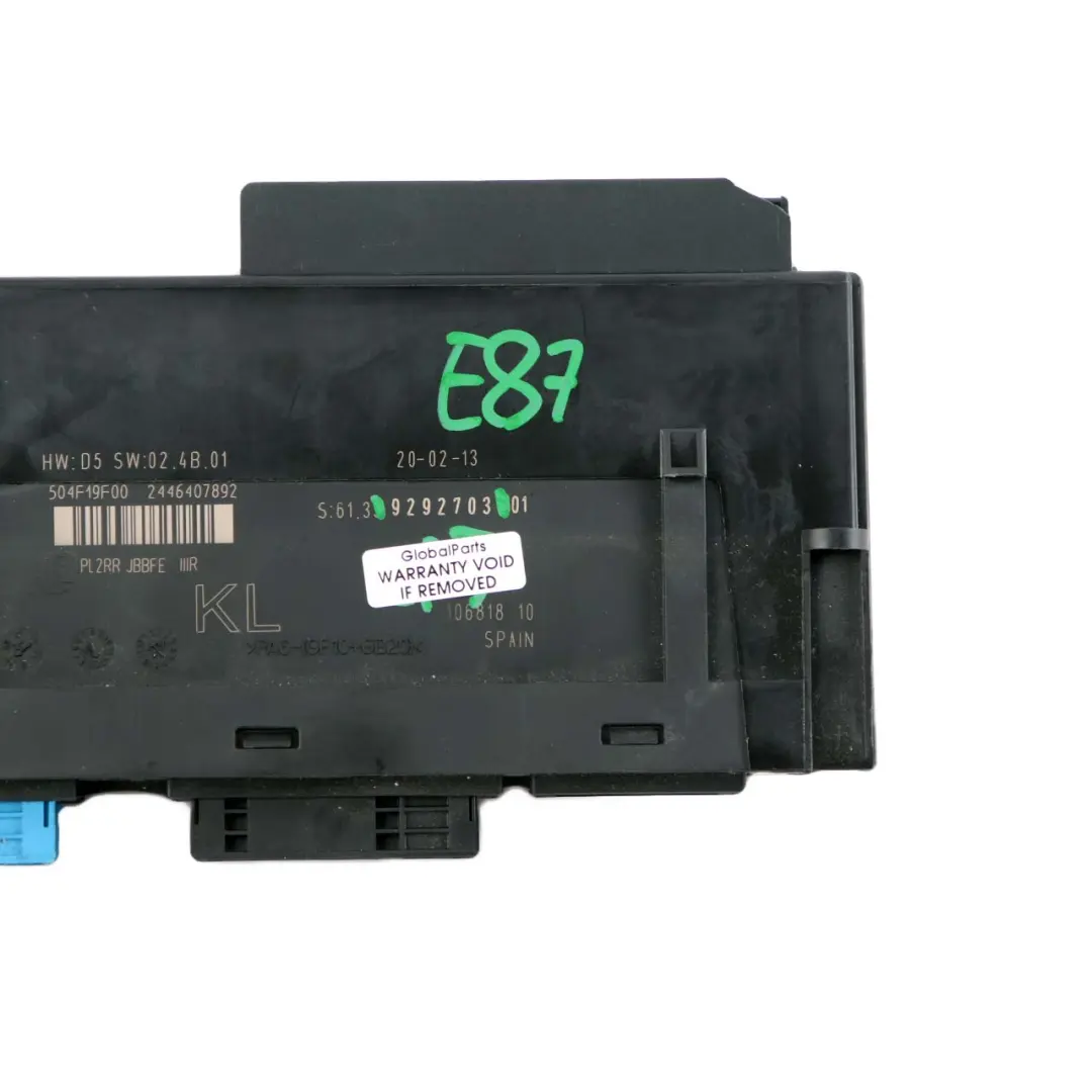 BMW E87 ECU Body Control Module Junction Box H2 PL2RR JBBFE IIIR 9292703