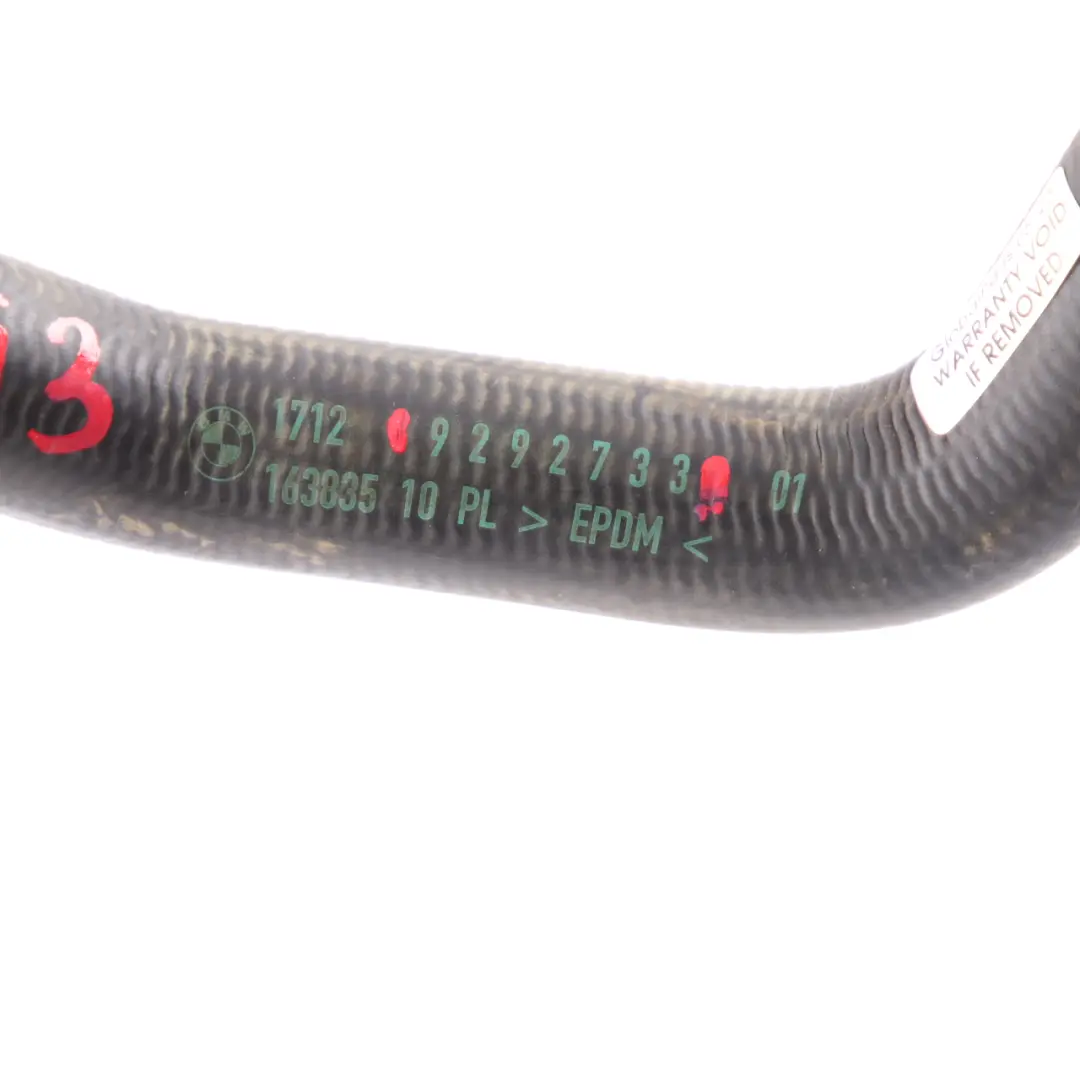 BMW i3 I01 Water Coolant Cooling Hose Return Pipe Line 9292733