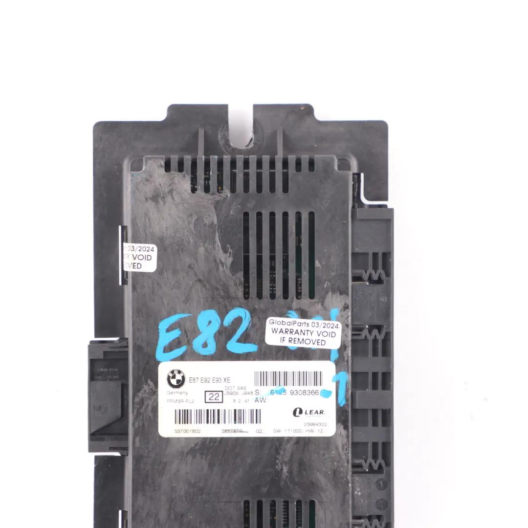 BMW E82 Light Module Footwell Module PL2 FRM3R Lear 9308366