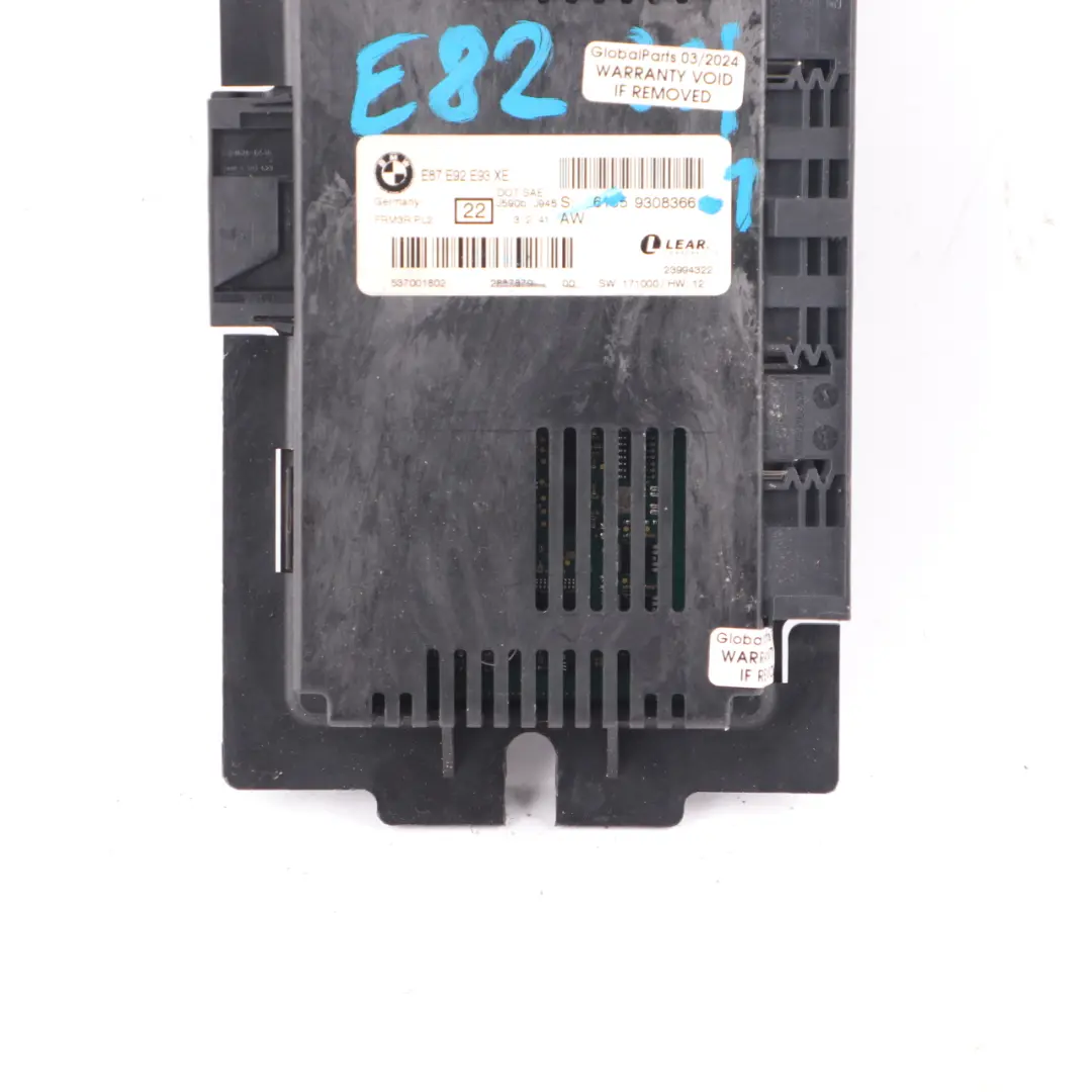 BMW E82 Light Module Footwell Module PL2 FRM3R Lear 9308366