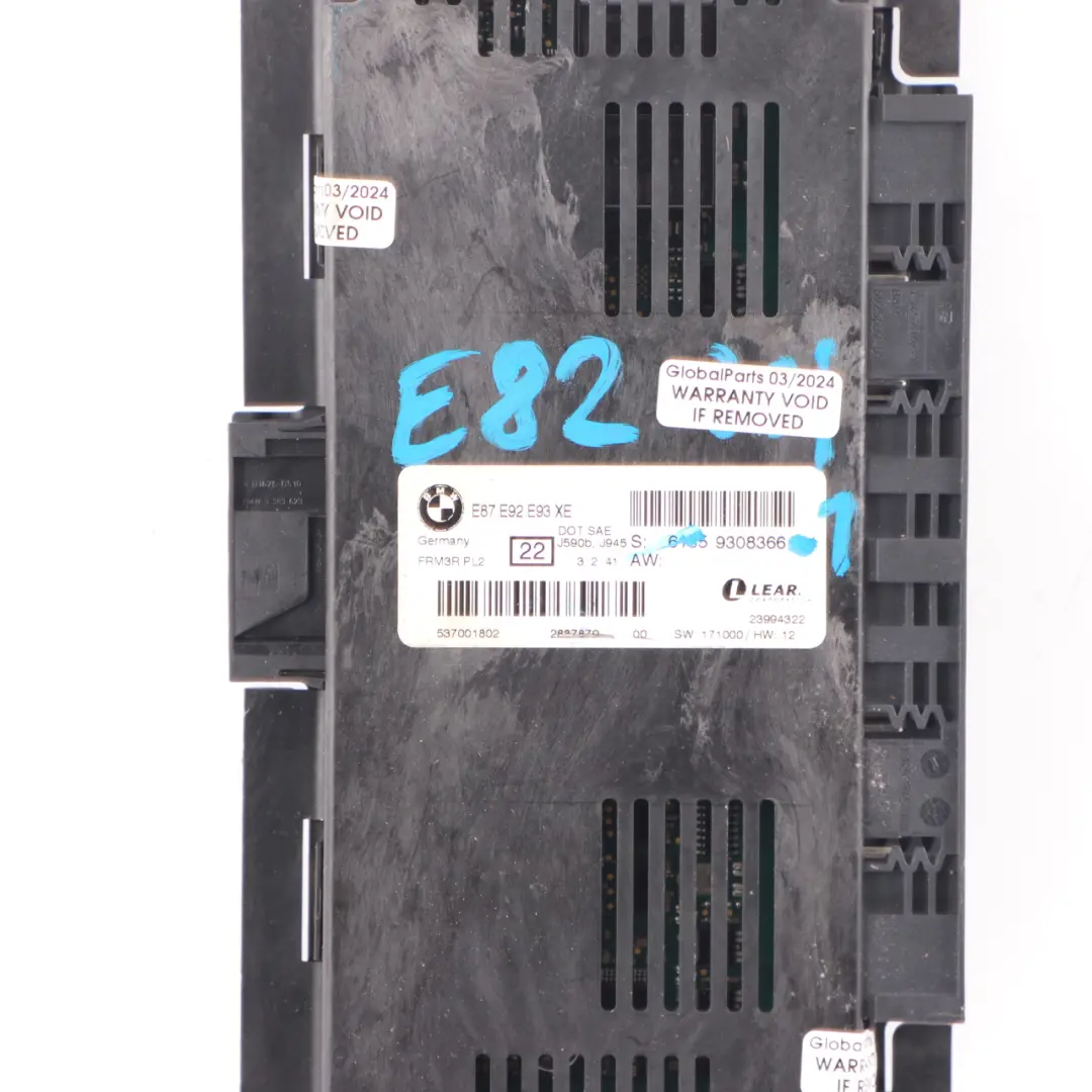 BMW E82 Light Module Footwell Module PL2 FRM3R Lear 9308366