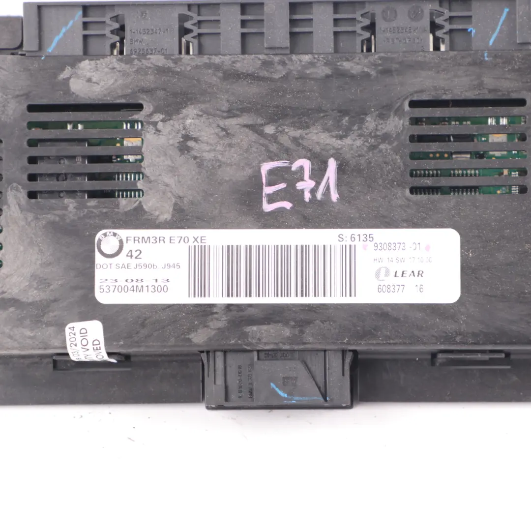 BMW X6 E71 Footwell Light Control Unit Module FRM3R LEAR 9308373