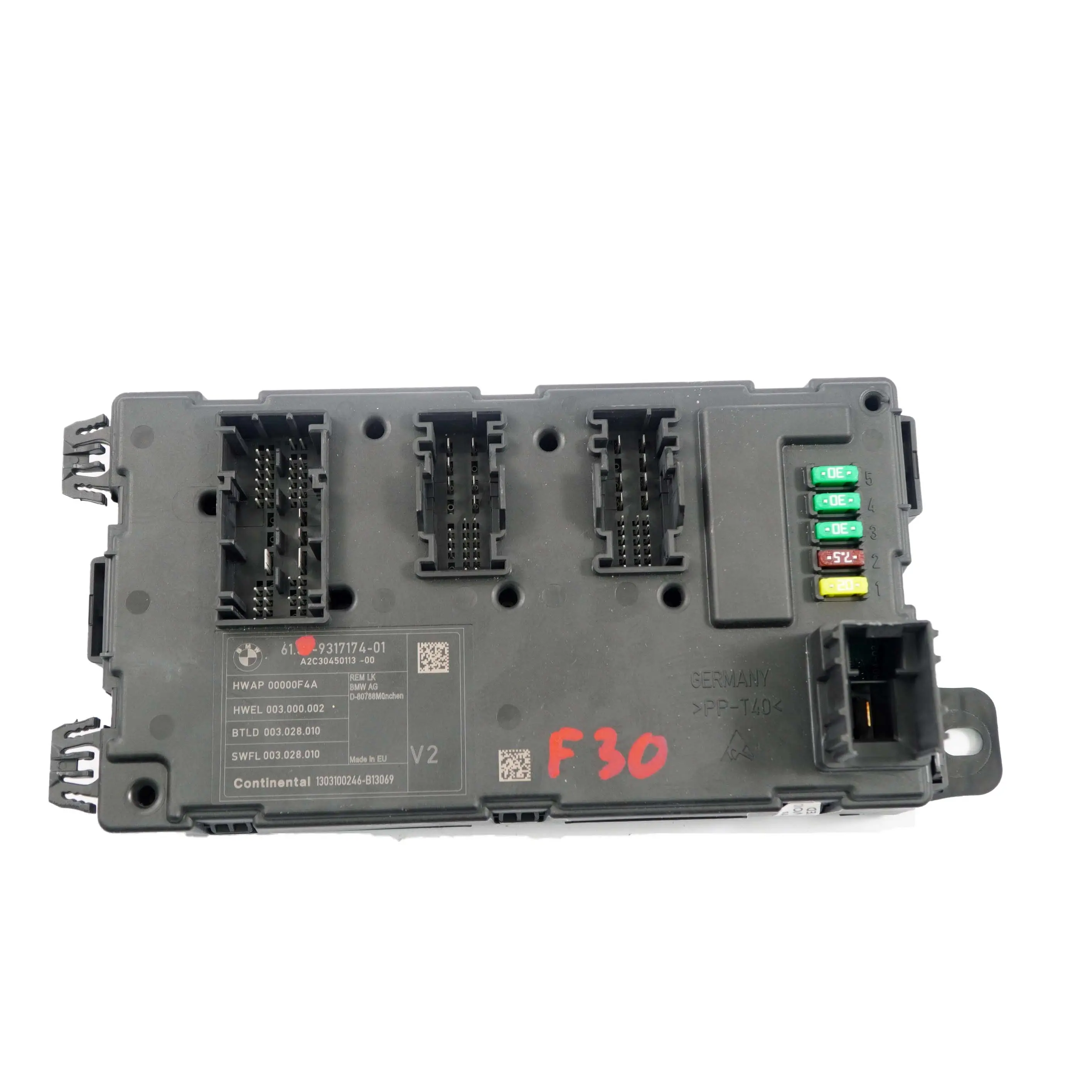 BMW F30 REM Modulo Electronico Trasero Caja Fusibles Unidad Control V2 9317174