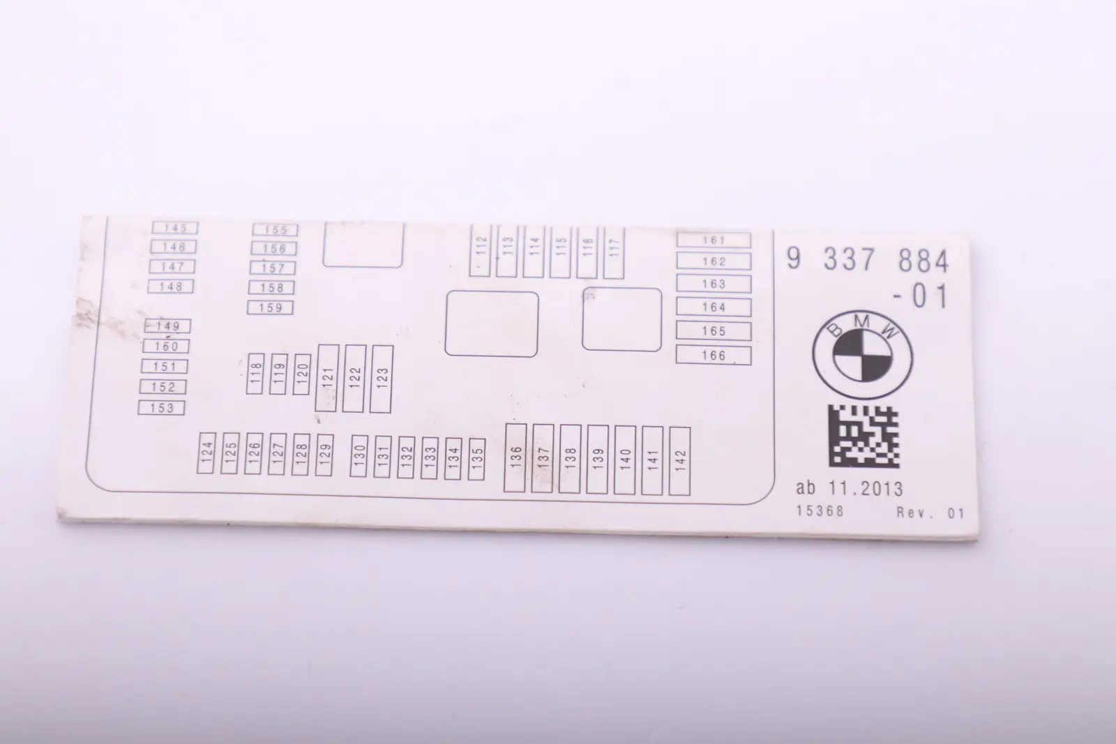 BMW F20 F21 F30 F80 Caja De Distribución De Fusibles Agrupación De Mapas 9337884