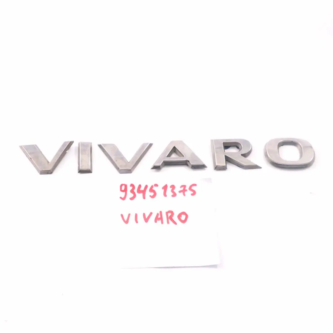 Opel Vivaro Trunk Lettering Emblema Puerta Trasera Adherido 93451375