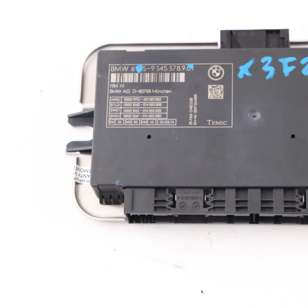 BMW X3 F25 Light Module Control Footwell Lightning ECU Unit FRM3 9345378