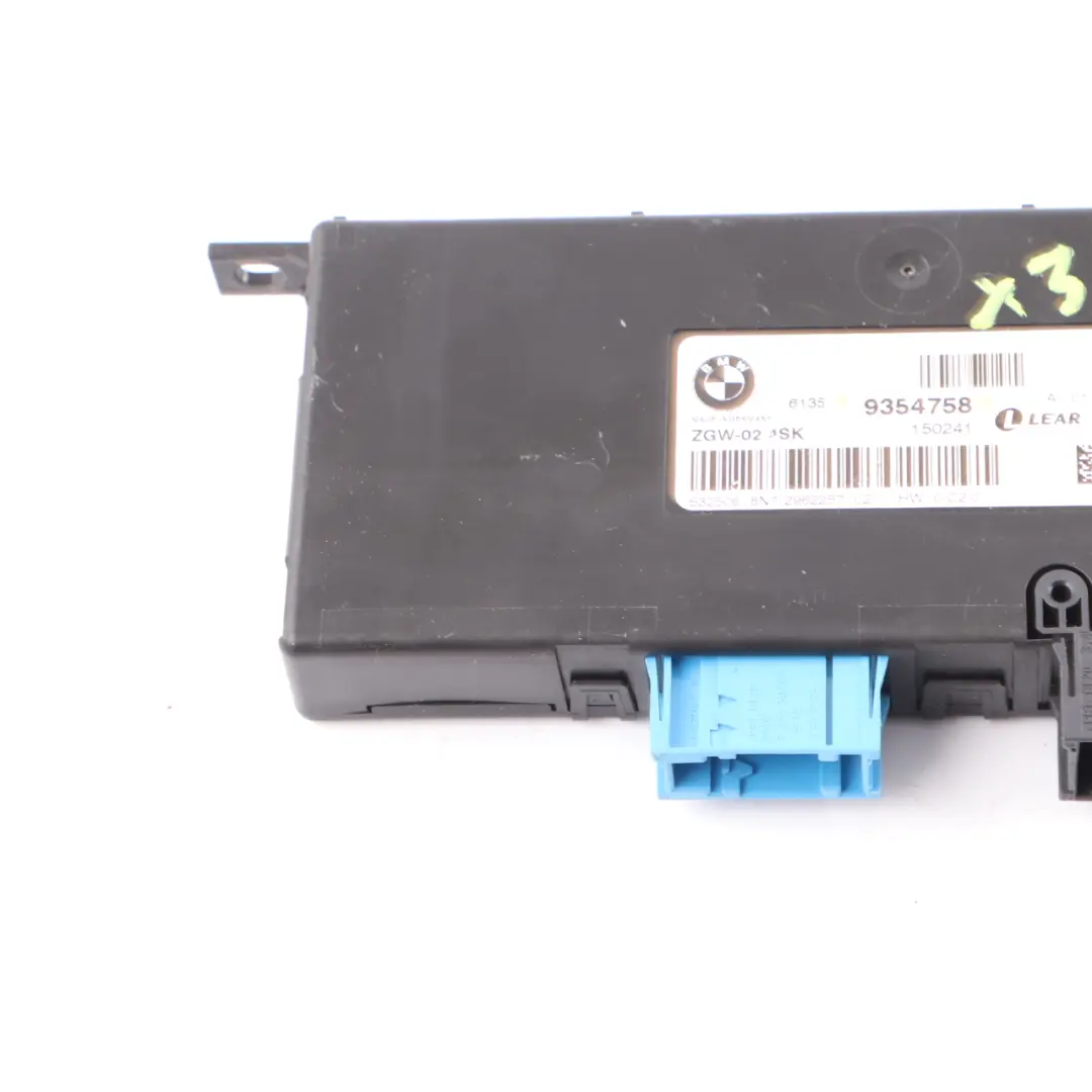 BMW X3 F25 Central Gateway Module Control Unit Lear ZGW-02 4SK Mid 9354758