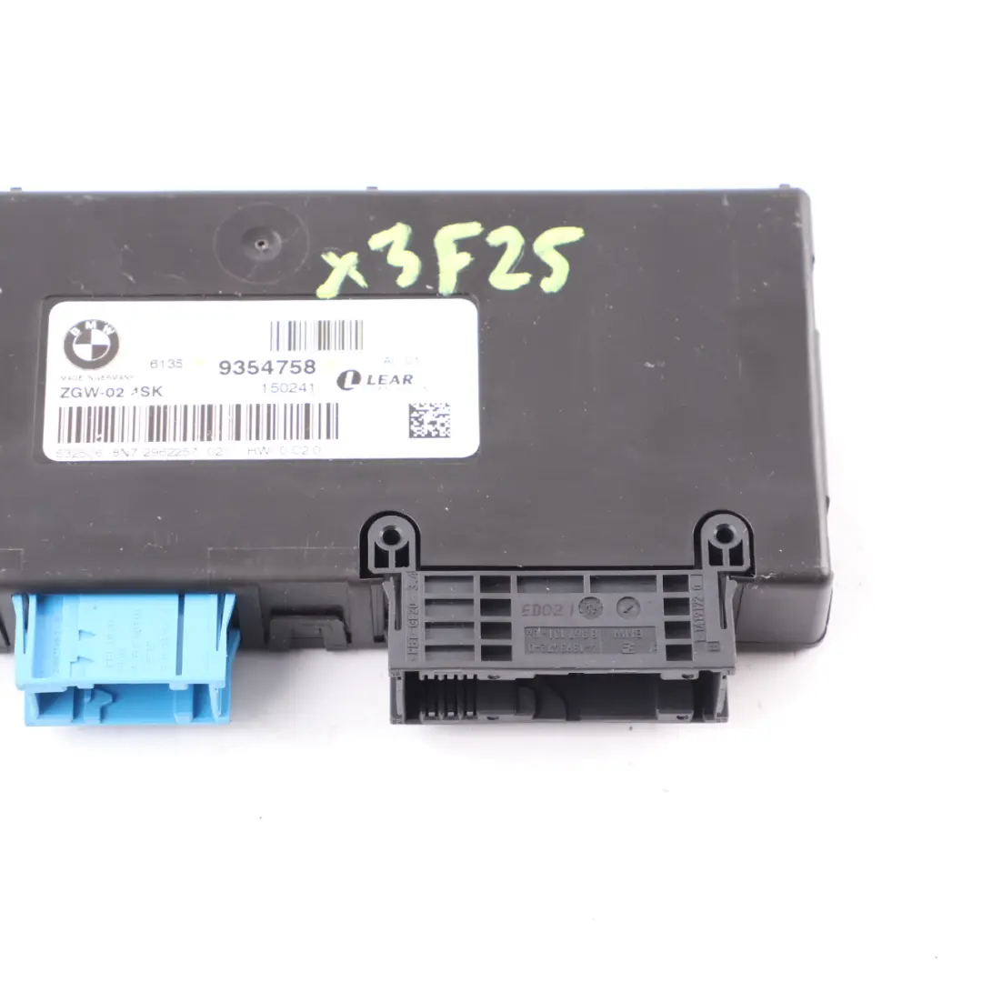 BMW X3 F25 Central Gateway Module Control Unit Lear ZGW-02 4SK Mid 9354758